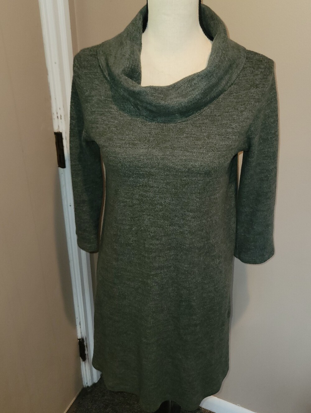 🛑Kaileigh Olive Green Cowl Neck Sweater Dress